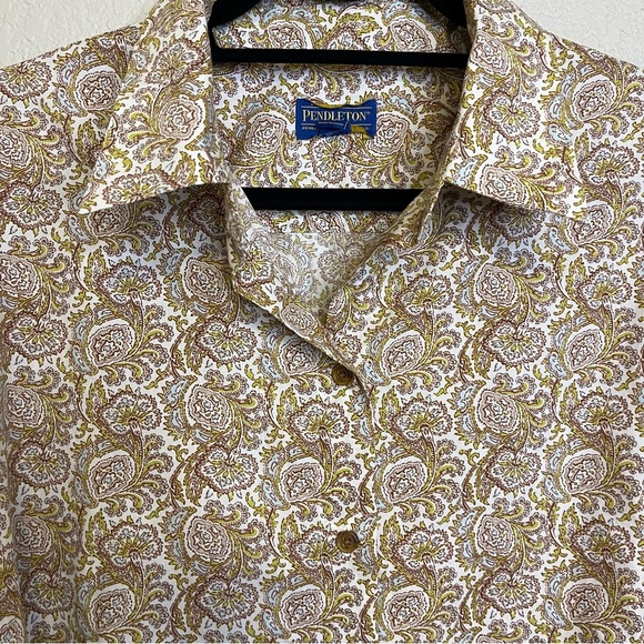 Pendleton Paisley Button-Down Shirt With Pockets Size Women's 14 - Picture 1 of 13
